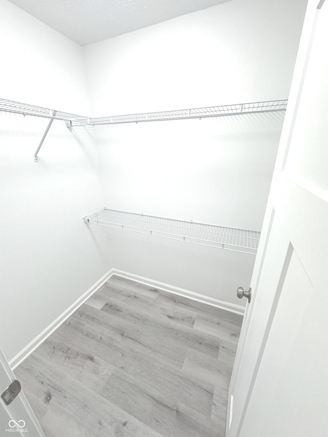 spacious closet with wood finished floors