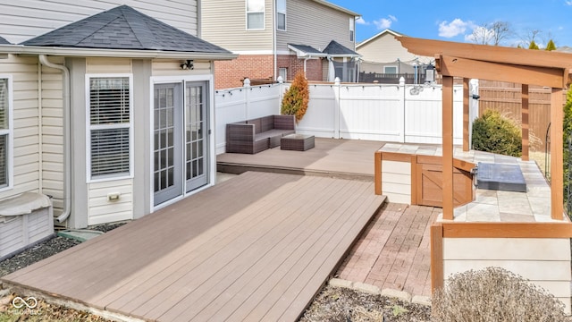 wooden terrace with fence