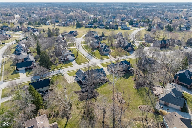 bird's eye view with a residential view