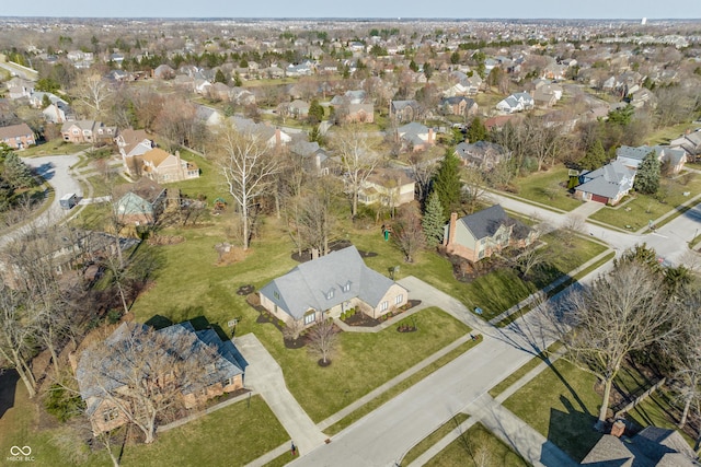 aerial view with a residential view