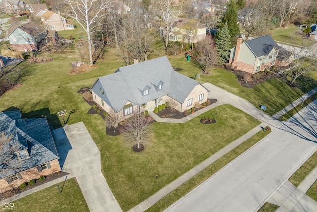 aerial view with a residential view