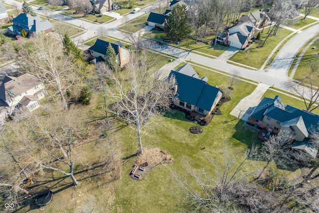 birds eye view of property with a residential view