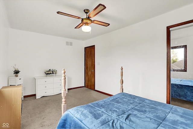 211 Deborah Ln, Whiteland, IN 46184 - bedroom with carpet floors, baseboards, and a ceiling fan