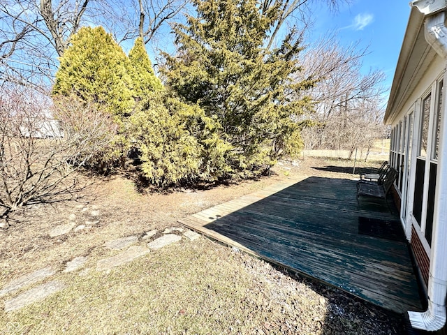 view of yard featuring a deck