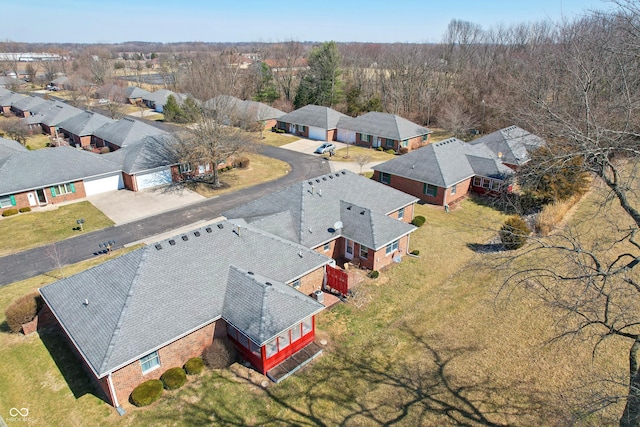 aerial view with a residential view