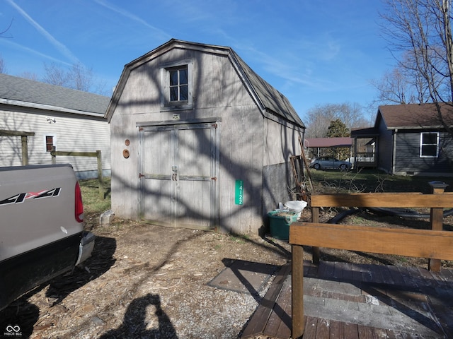 view of shed