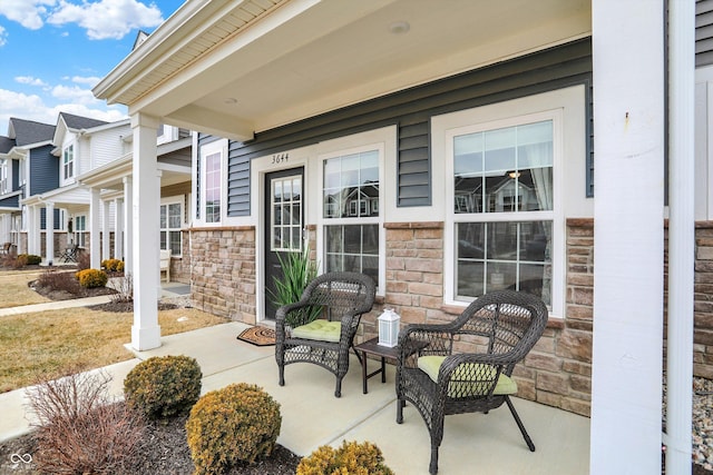 view of patio featuring covered porch