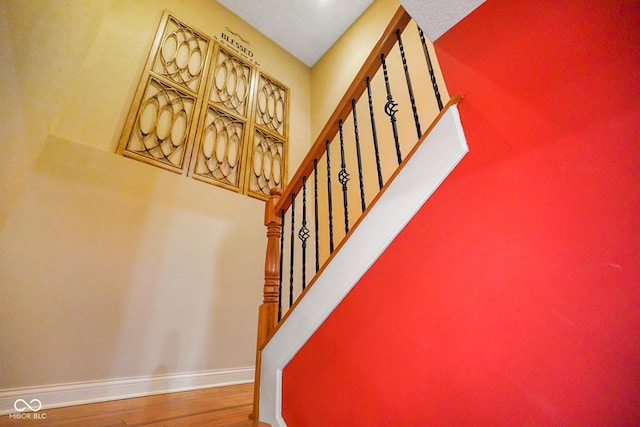 286 S Woodridge Dr, Pittsboro, IN 46167 - stairway with baseboards and wood finished floors
