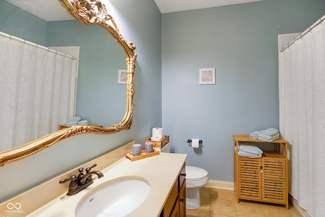 286 S Woodridge Dr, Pittsboro, IN 46167 - bathroom featuring tile patterned flooring, vanity, and toilet