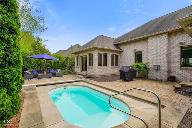 286 S Woodridge Dr, Pittsboro, IN 46167 - outdoor pool featuring an outdoor hangout area, a patio, and grilling area