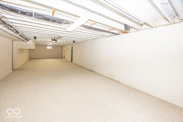 basement featuring a garage