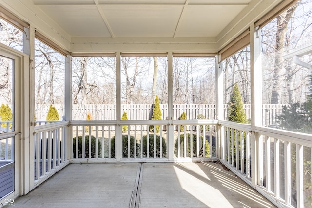 view of unfurnished sunroom