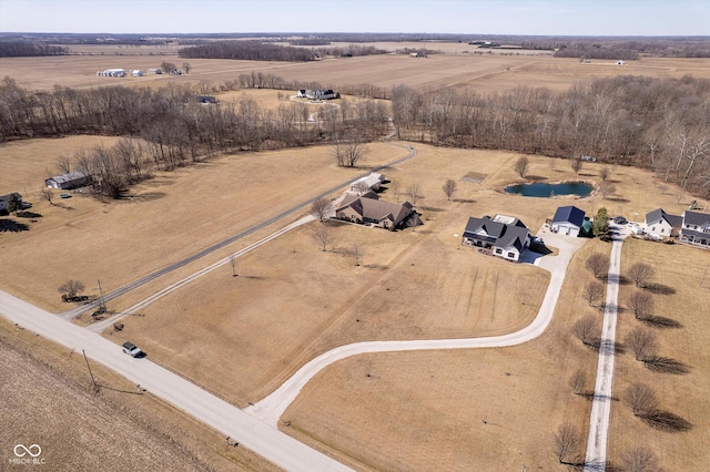 bird's eye view featuring a rural view