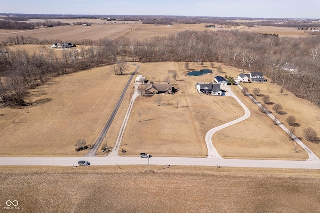 bird's eye view with a rural view