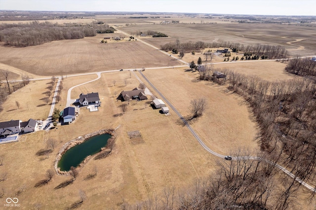 aerial view featuring a rural view