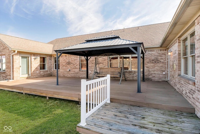 deck featuring a gazebo