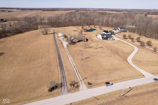 bird's eye view featuring a rural view