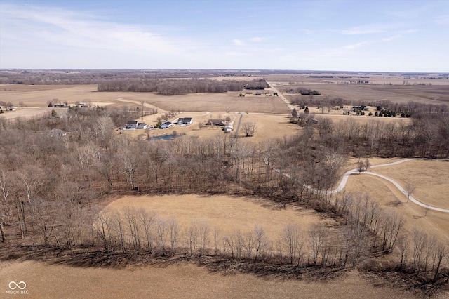 bird's eye view featuring a rural view