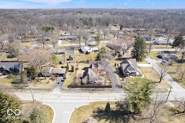 aerial view with a residential view