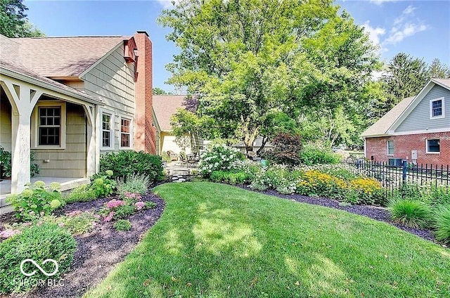 view of yard with fence