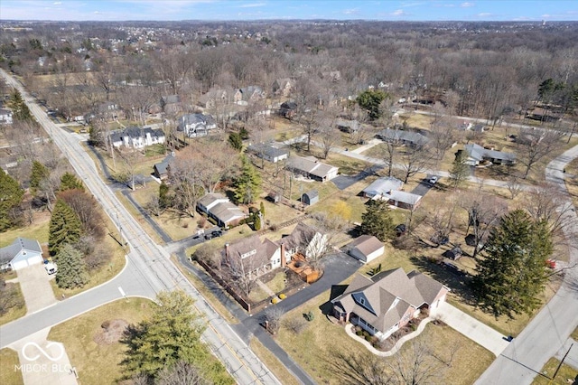 drone / aerial view with a residential view