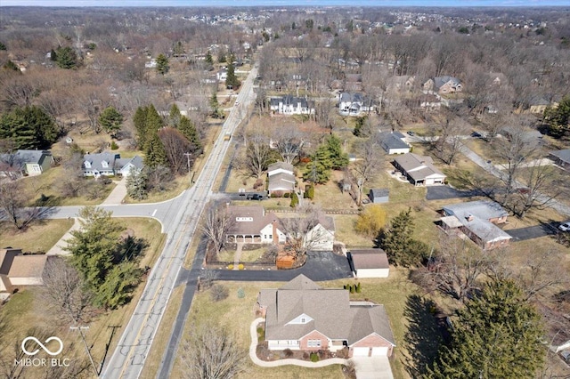 aerial view featuring a residential view