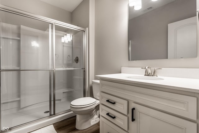 804 Whispering Oaks Dr, Carmel, IN 46032 - full bathroom featuring vanity, toilet, and a stall shower