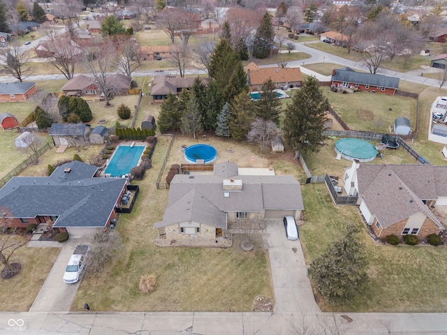 birds eye view of property featuring a residential view