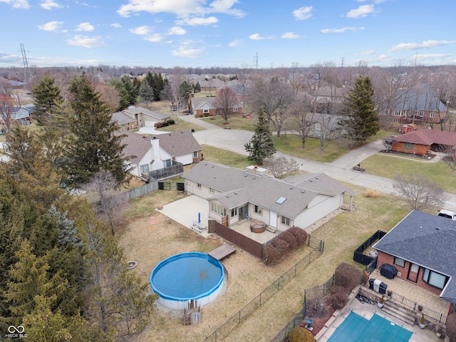 birds eye view of property featuring a residential view