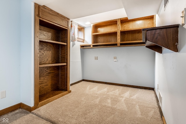 interior space featuring carpet flooring and visible vents