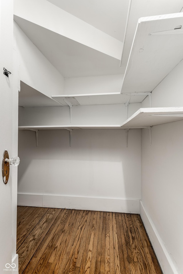 spacious closet featuring wood finished floors