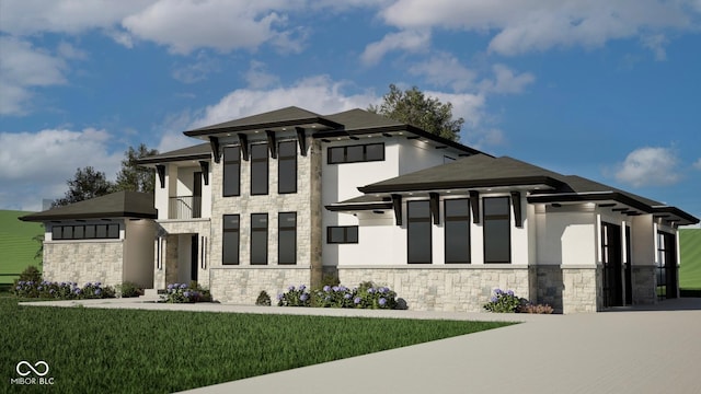 4094 Chapel Hill Ct, Bargersville, IN 46106 - view of front facade featuring stucco siding and stone siding