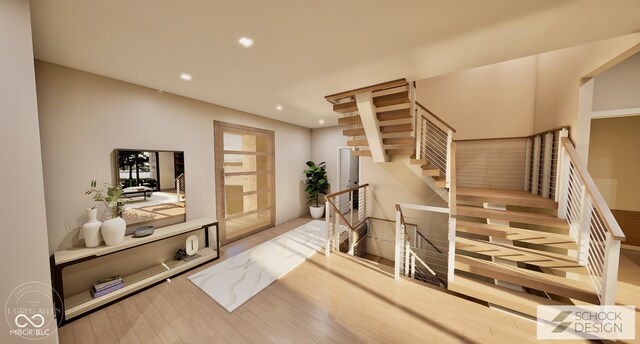 4094 Chapel Hill Ct, Bargersville, IN 46106 - stairway featuring recessed lighting and wood finished floors