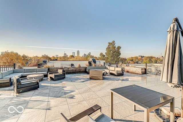 view of patio with an outdoor living space