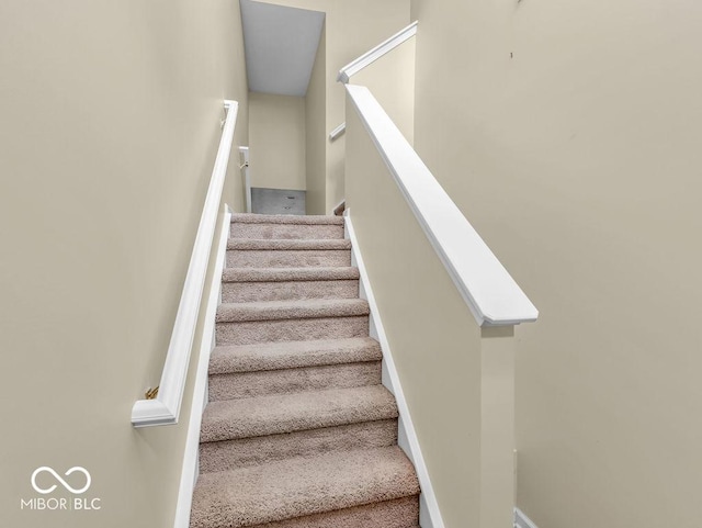 stairs with baseboards