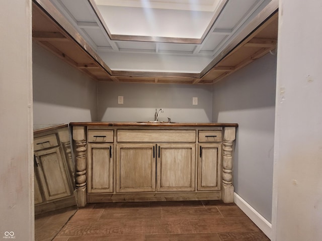 608 E Main St, Crawfordsville, IN 47933 - bar featuring wood tiled floor, a sink, and baseboards