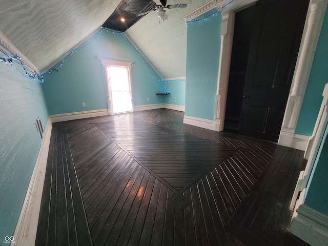 608 E Main St, Crawfordsville, IN 47933 - bonus room featuring vaulted ceiling and hardwood / wood-style floors