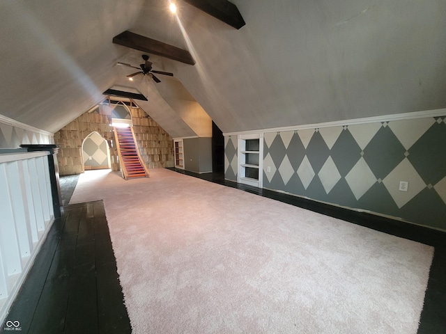 608 E Main St, Crawfordsville, IN 47933 - additional living space with lofted ceiling and carpet flooring