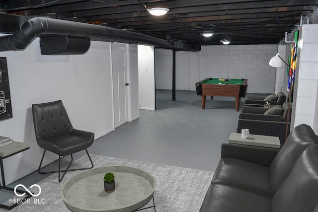 interior space featuring pool table