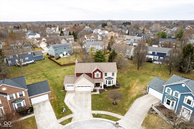 drone / aerial view with a residential view