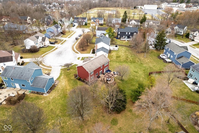 aerial view with a residential view