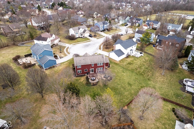 bird's eye view featuring a residential view