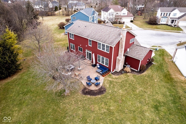 bird's eye view with a residential view