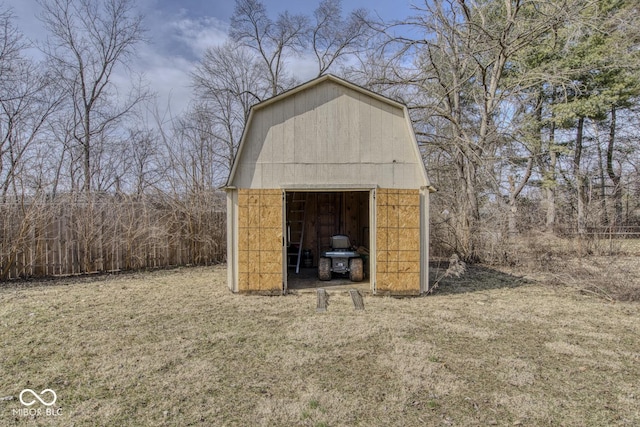 view of shed