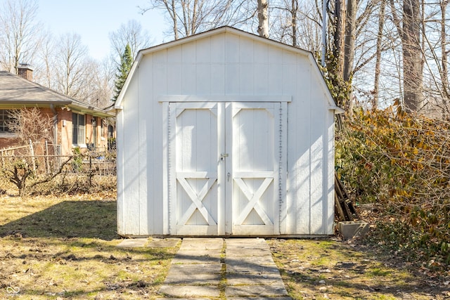 view of shed