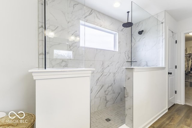 4078 Omaha Dr, Bargersville, IN 46106 - full bath featuring a walk in shower and wood finished floors