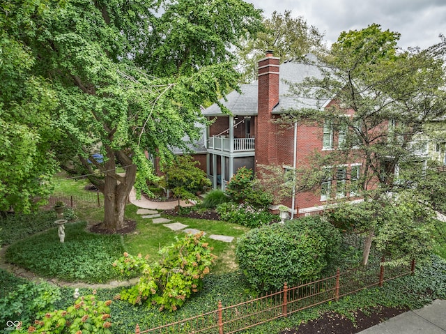 view of yard with fence