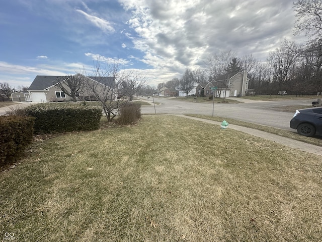 exterior space with traffic signs and sidewalks