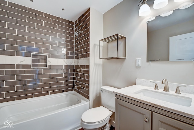 2308 Nowland Ave, Indianapolis, IN 46201 - bathroom with bathtub / shower combination, vanity, and toilet