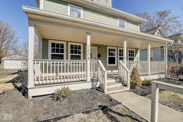 2308 Nowland Ave, Indianapolis, IN 46201 - view of front of property featuring covered porch